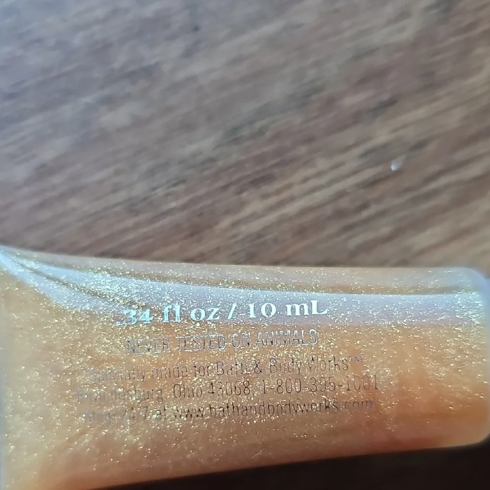 New Bath & Body Works Liplicious Gold Lip Gloss Ginger Glitz Discontonued